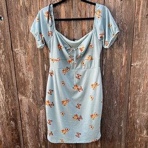 Papaya butterfly mini dress